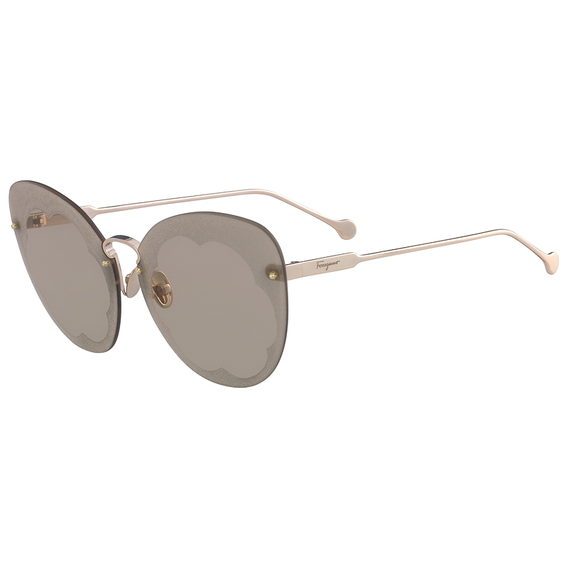 

Salvatore Ferragamo Shiny Gold/Birch SF178S Fiore Cat Eye Sunglasses