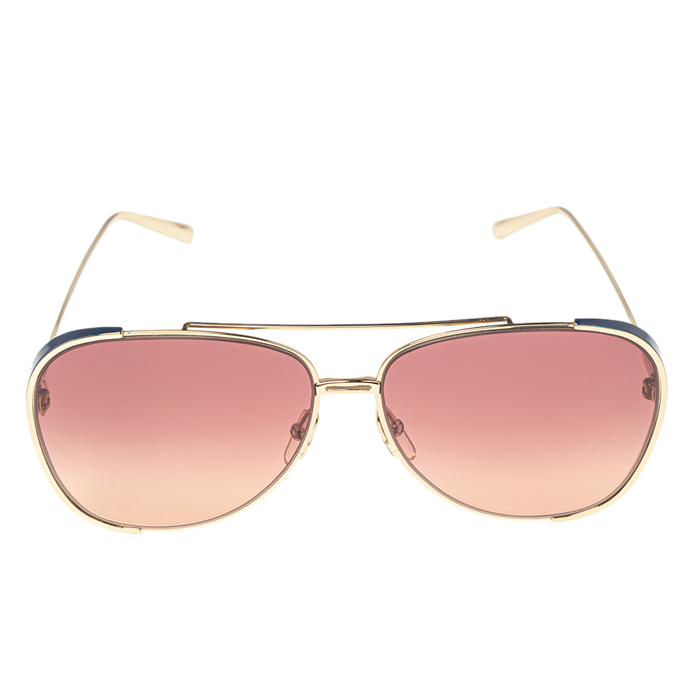 

Salvatore Ferragamo Pink/Blue Acetate SF205S Gradient Aviator Sunglasses