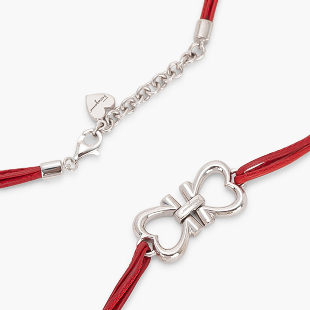 

Salvatore Ferragamo Red Double Heart Bracelet