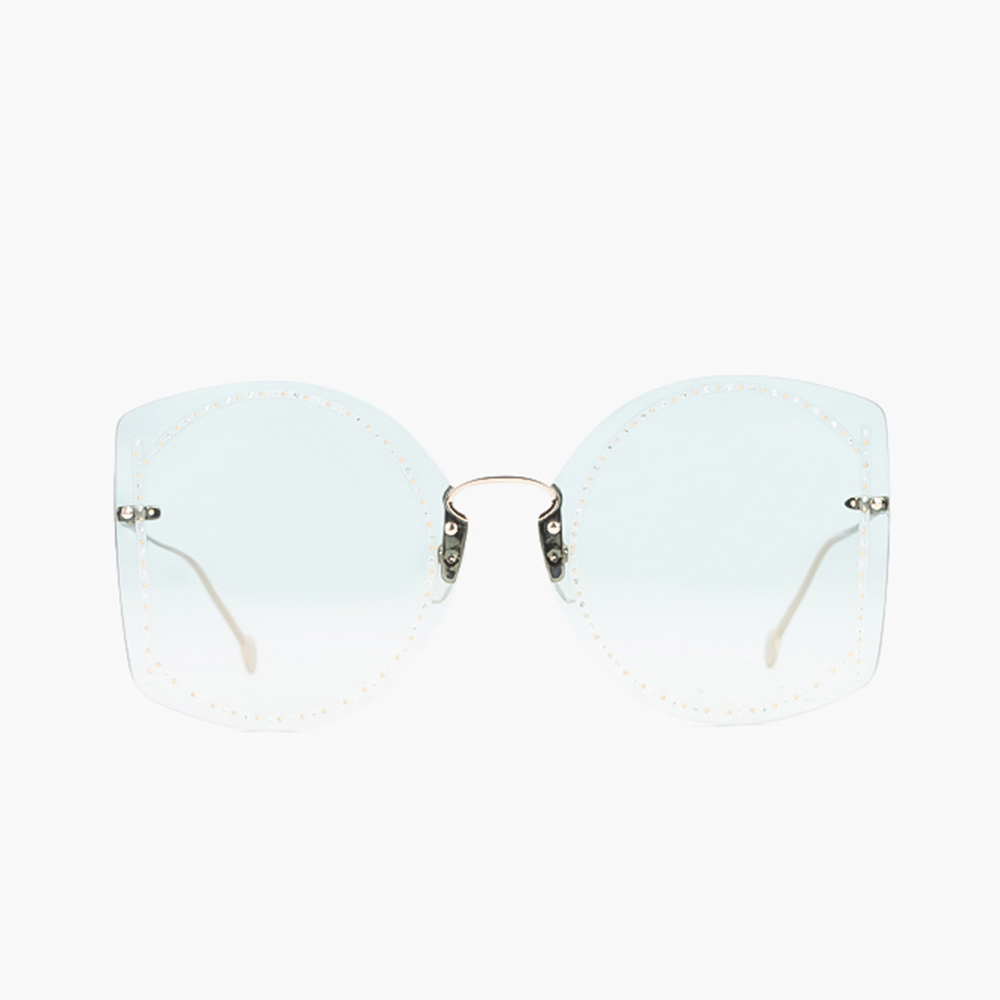 

Salvatore Ferragamo Gold Gancini Crystals Embellished Sunglasses