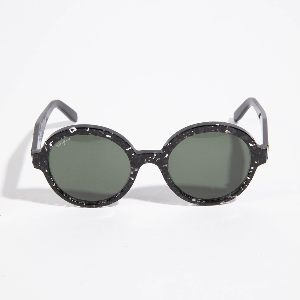 

Salvatore Ferragamo Grey Marble Round Sunglasses