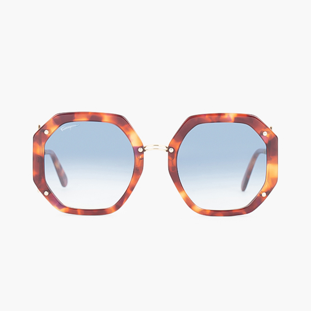 

Salvatore Ferragamo Brown Geometric Oversized Sunglasses
