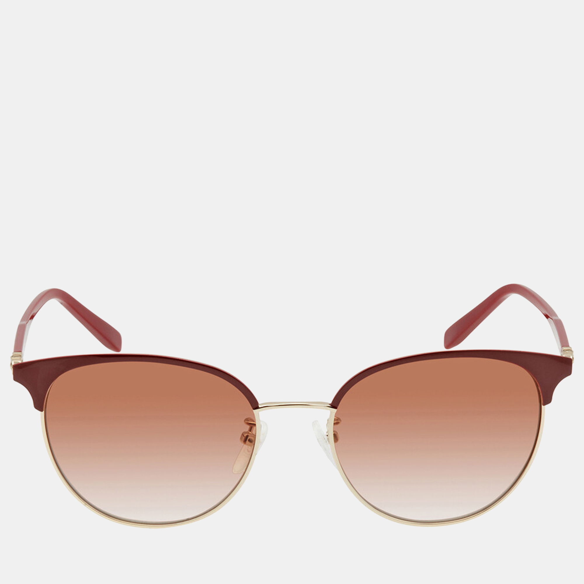 Pre-owned Ferragamo Brown - Sf2201s-723-53 - Round Women's Sunglasses