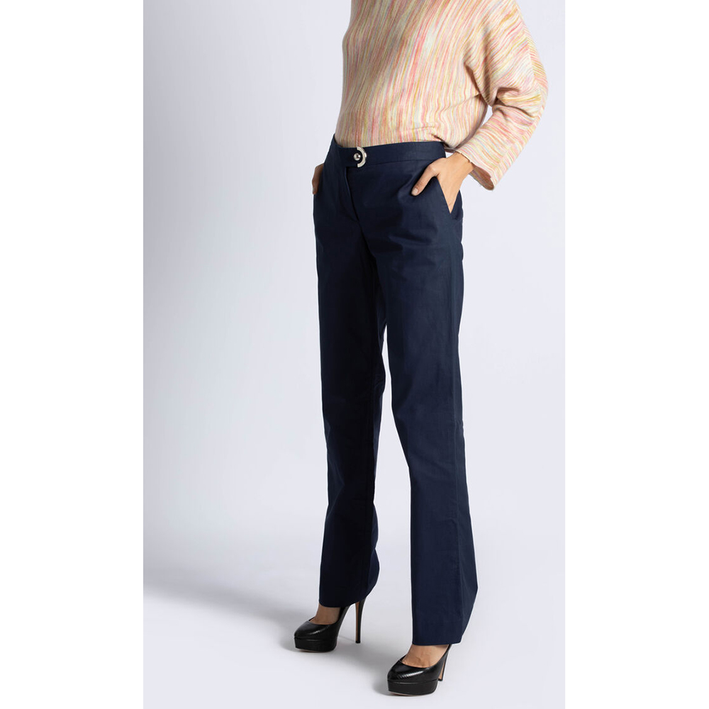 

Salvatore Ferragamo Blue Oxford Pants  (IT 44