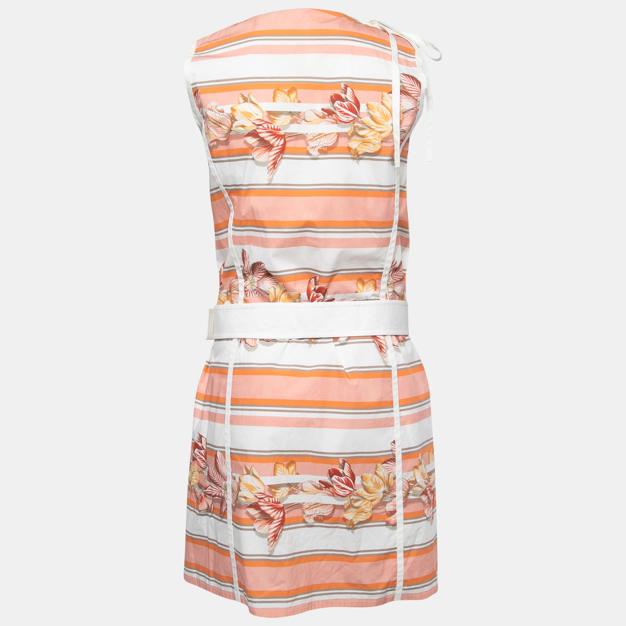 

Salvatore Ferragamo Multicolor Printed Cotton Belted Shirt Dress