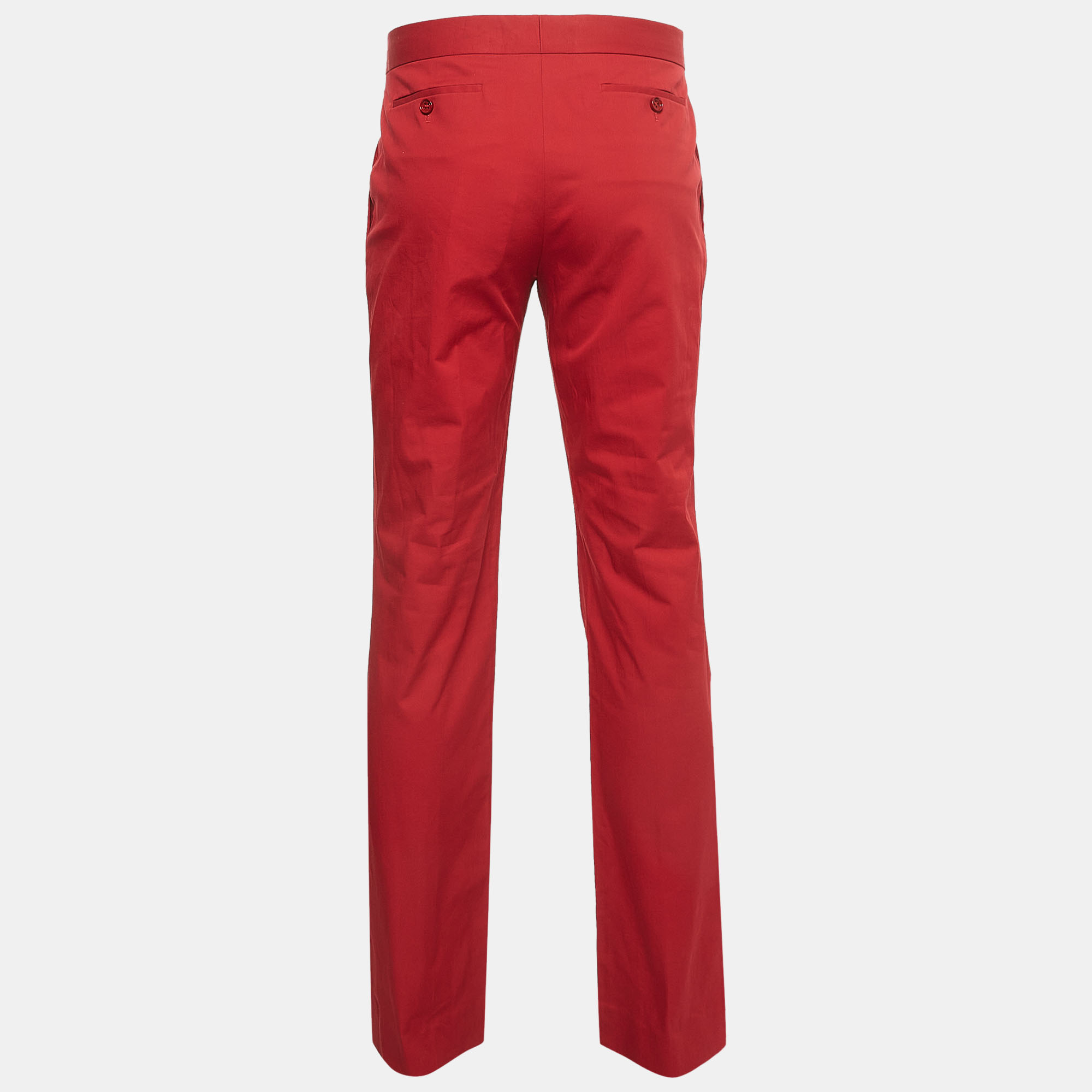 

Salvatore Ferragamo Red Stretch Cotton Trousers