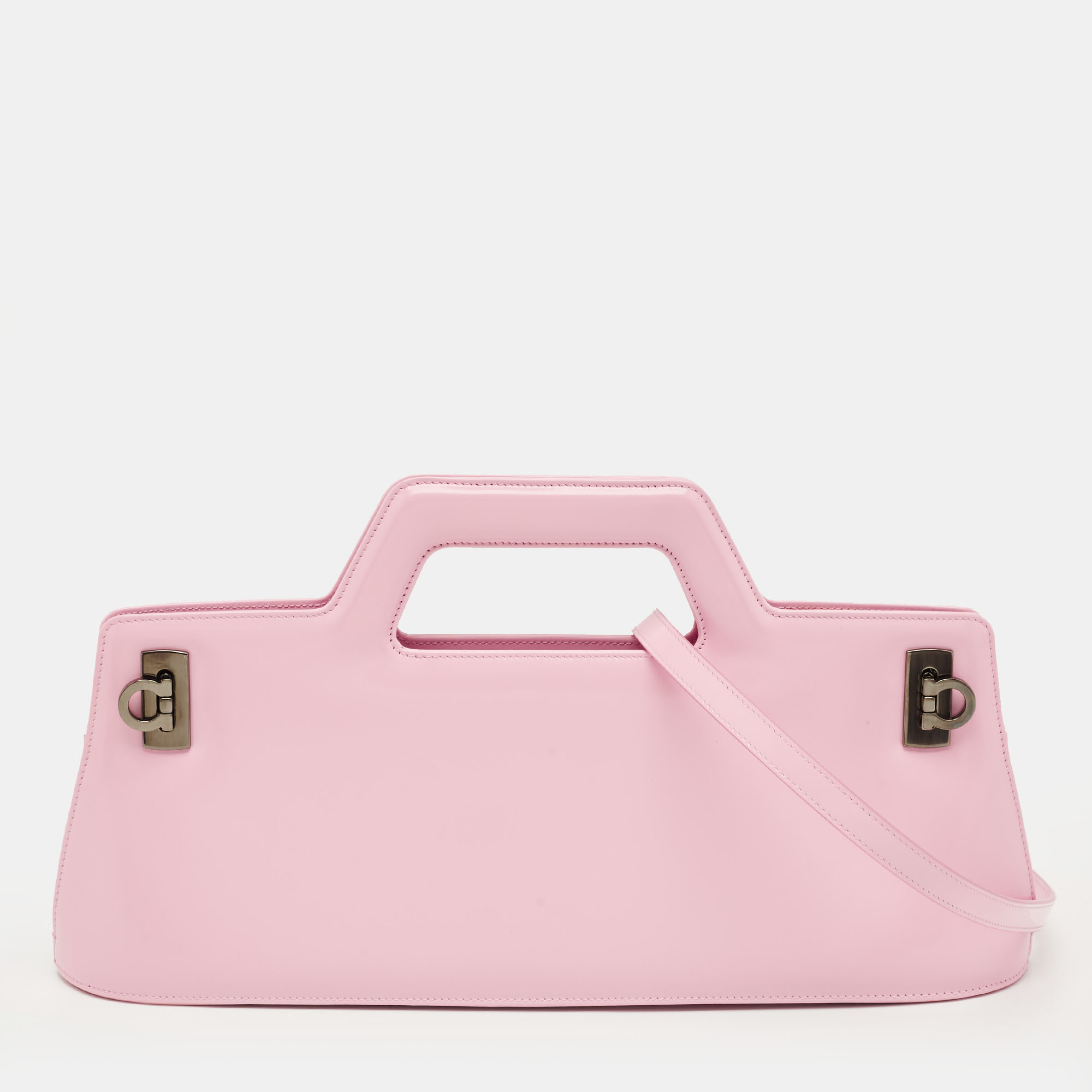 Pre-owned Ferragamo Light Pink Leather Wanda East-west Bag