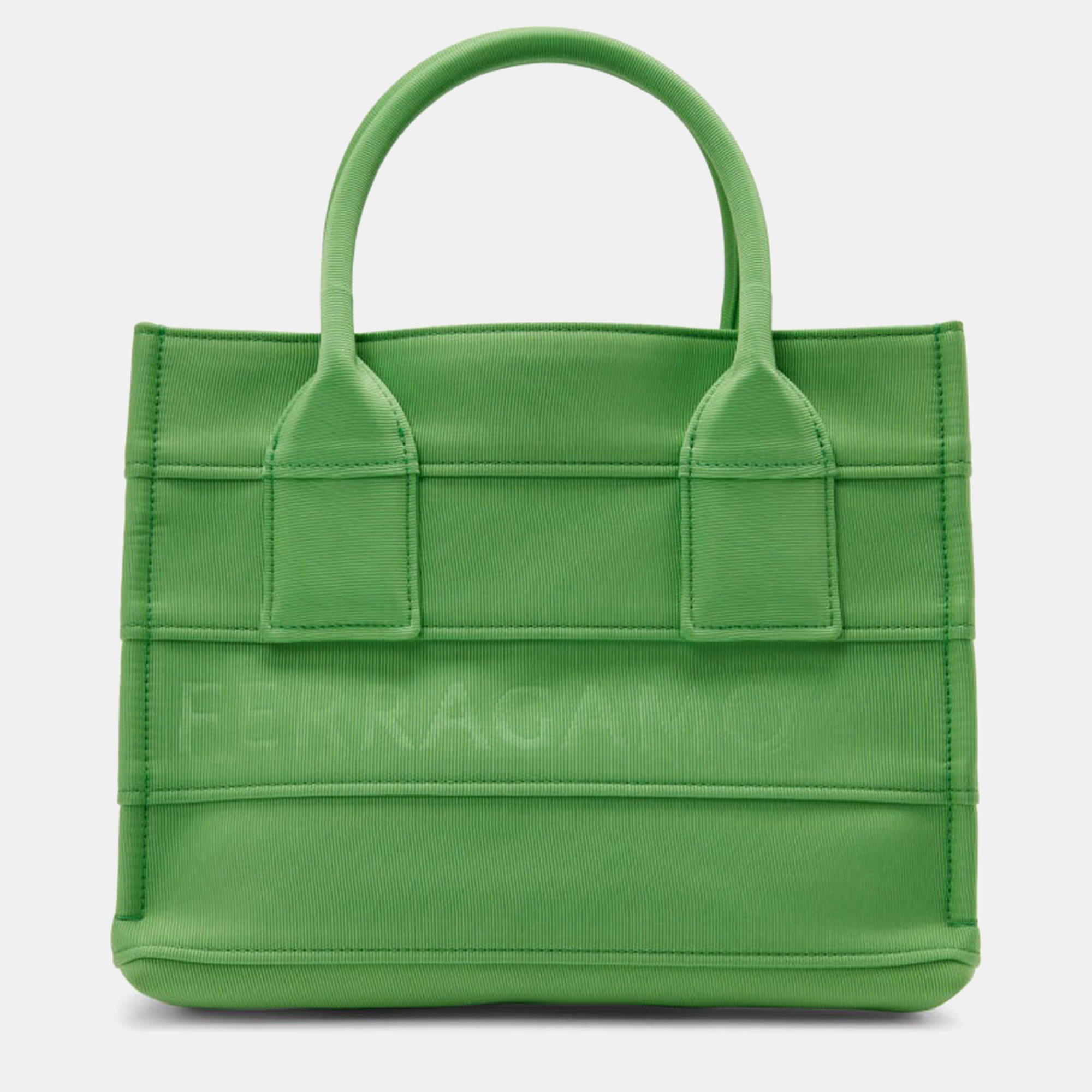 FERRAGAMO Pre-owned S Beach Green Canvas Tote Bag