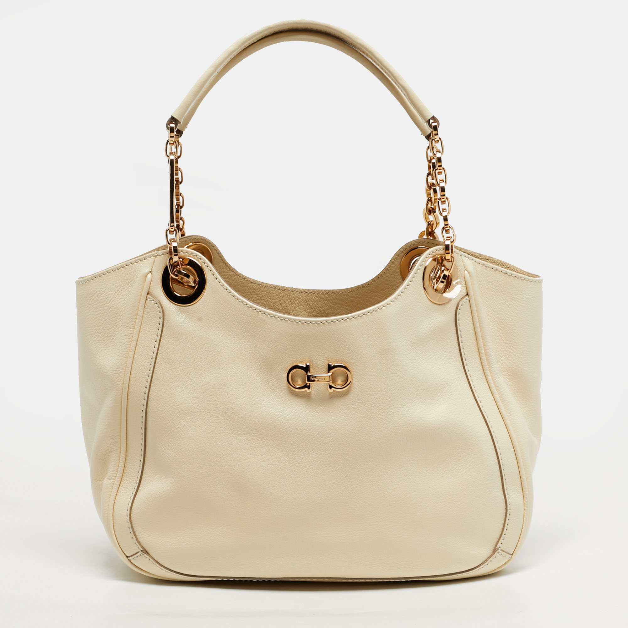 

Salvatore Ferragamo Betulla Cream Leather Tote
