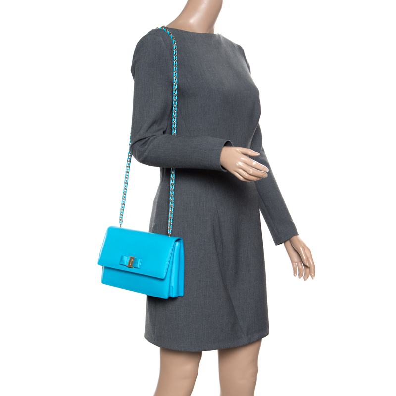 

Salvatore Ferragamo Blue Leather Vara Shoulder Bag