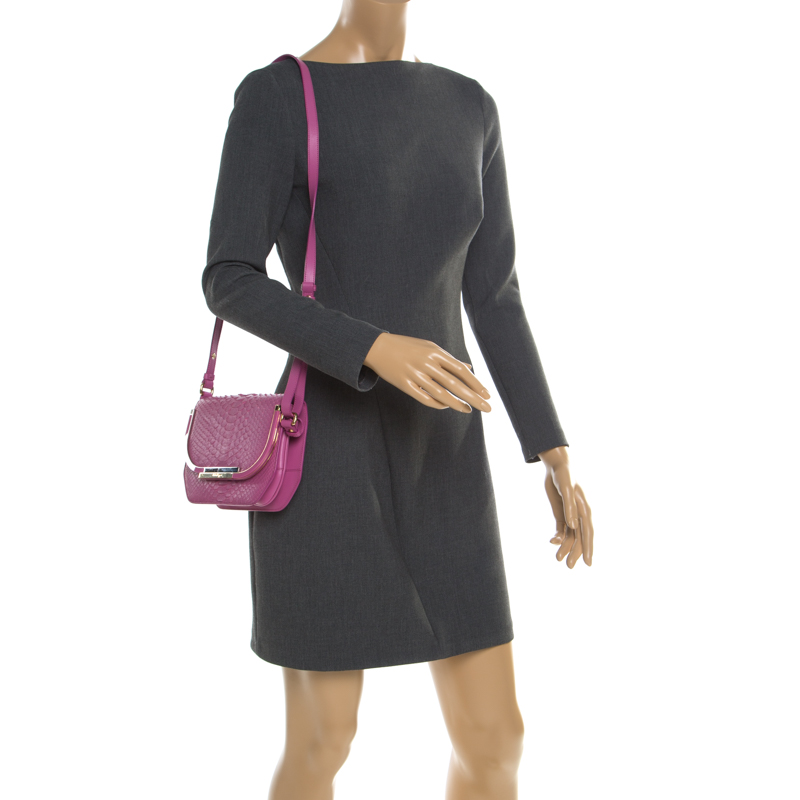 

Salvatore Ferragamo Pink Python Shoulder Bag