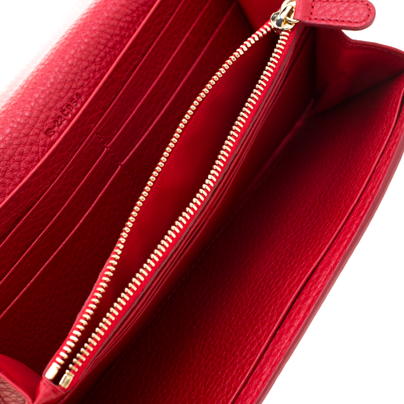 

Salvatore Ferragamo Lipstick Leather Long Wallet, Red