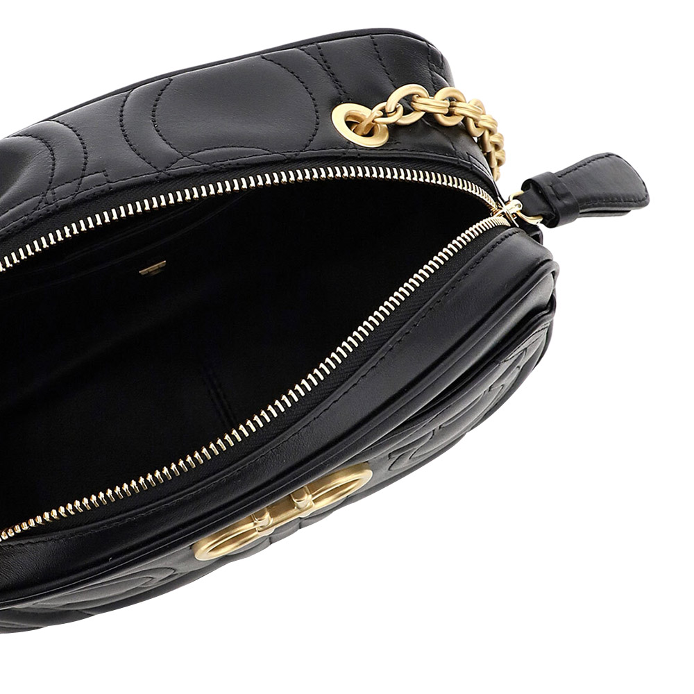 

Salvatore Ferragamo Black Leather Gancini Camera Bag