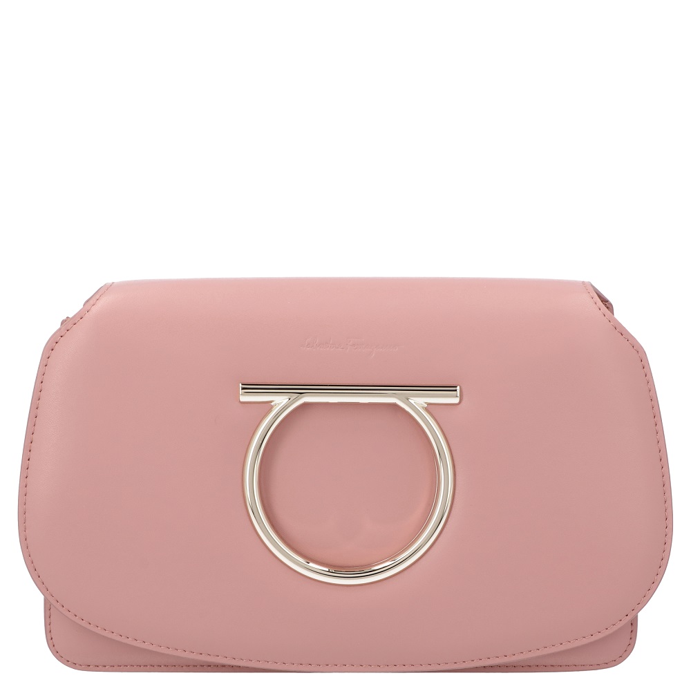 

Salvatore Ferragamo Light Pink Mini Vela Leather Crossbody Bag