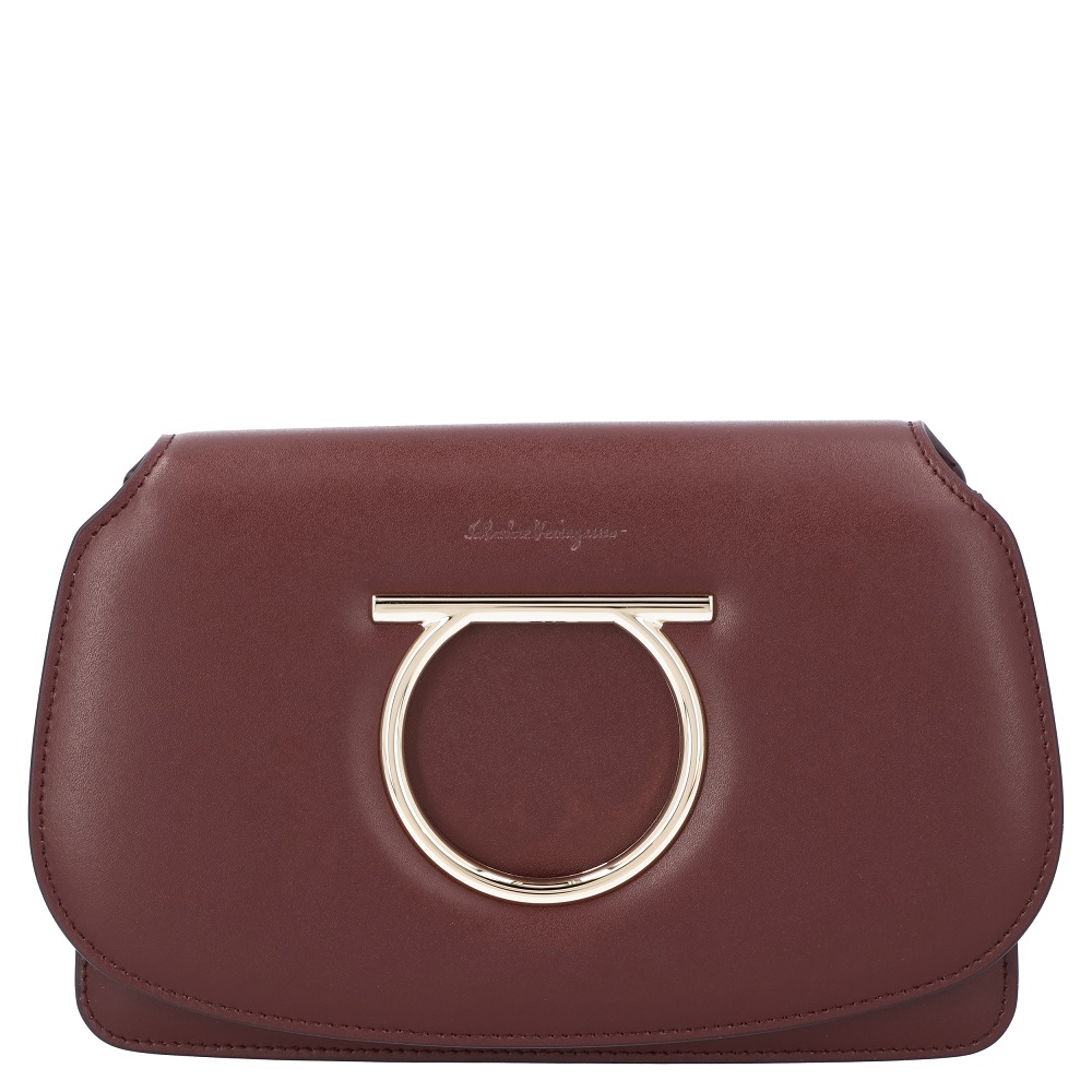 

Salvatore Ferragamo Brown Mini Vela Leather Crossbody Bag