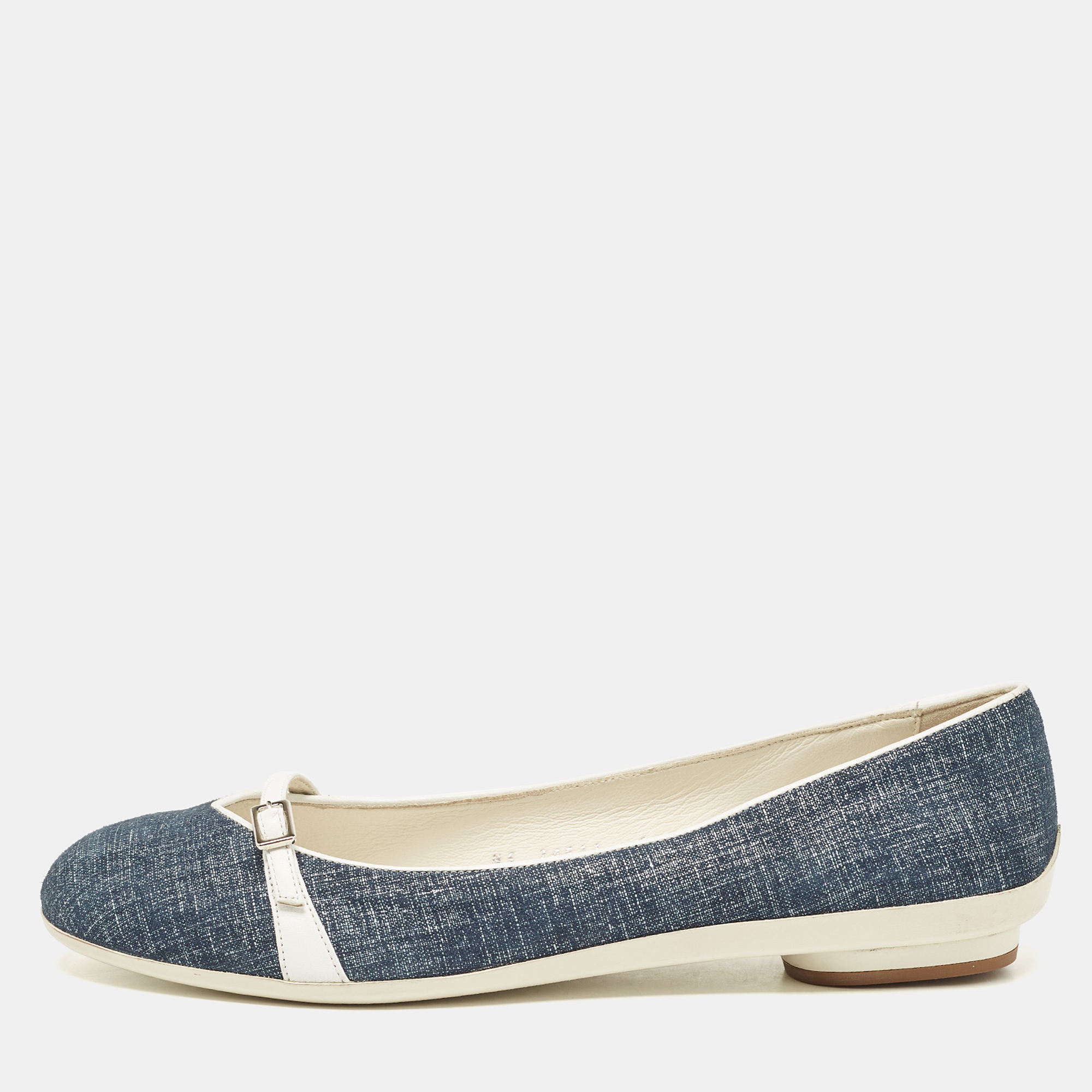 

Salvatore Ferragamo Blue Denim Audrey Ballet Flats Size 40.5