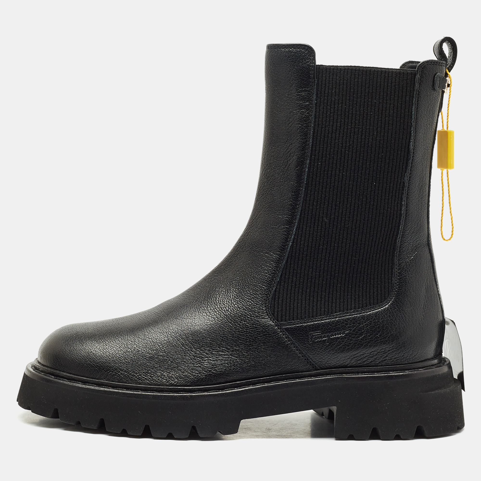 

Salvatore Ferragamo Black Leather Oderico Ankle Boots Size 39.5