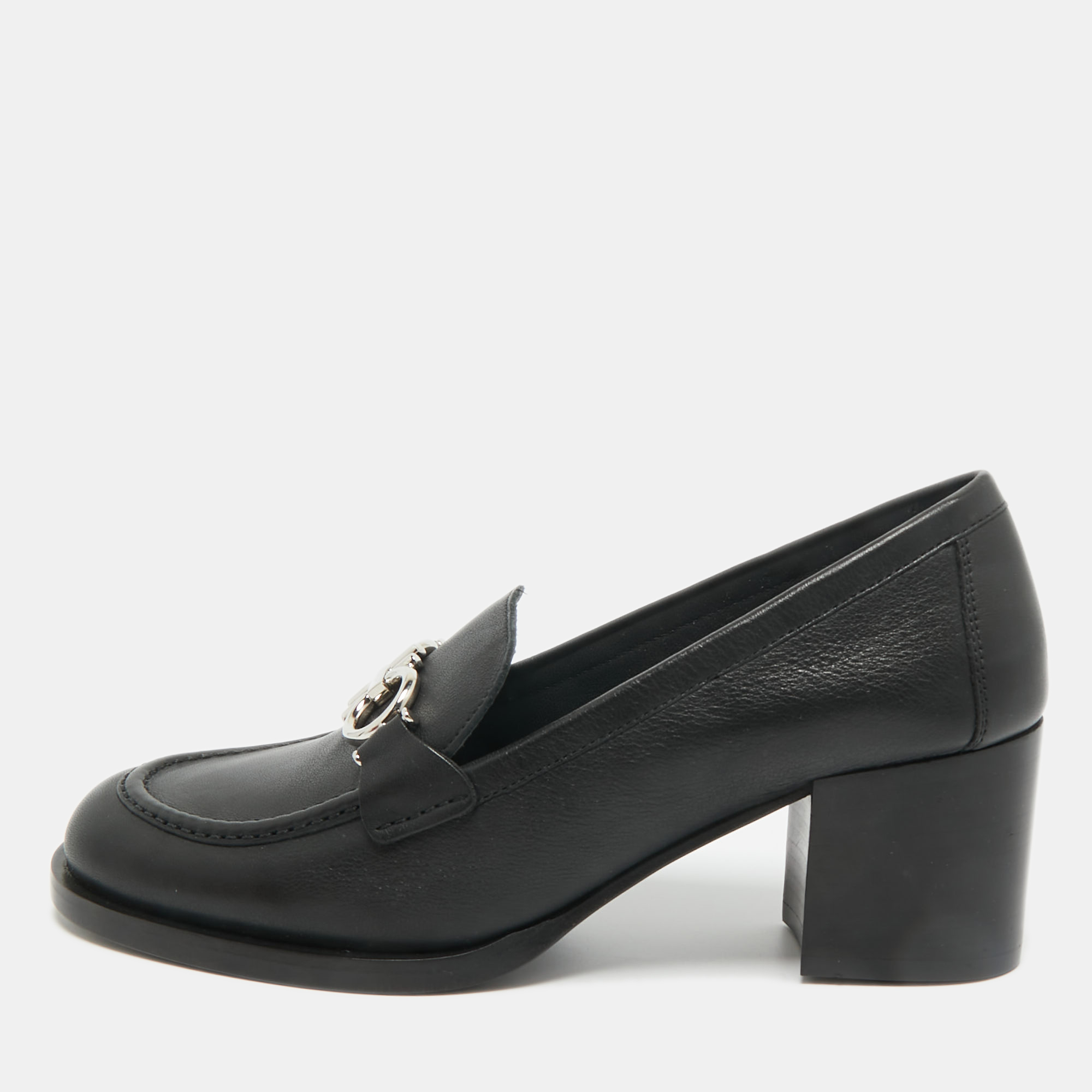 

Salvatore Ferragamo Black Leather Rolo Gancini Pumps Size 37