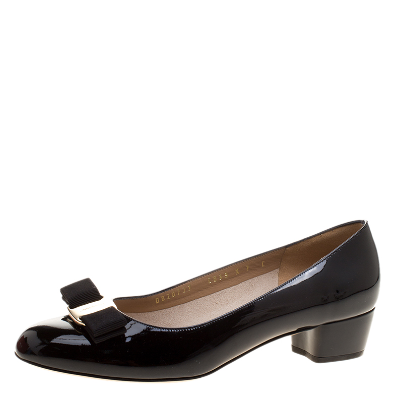 salvatore ferragamo block heel pumps