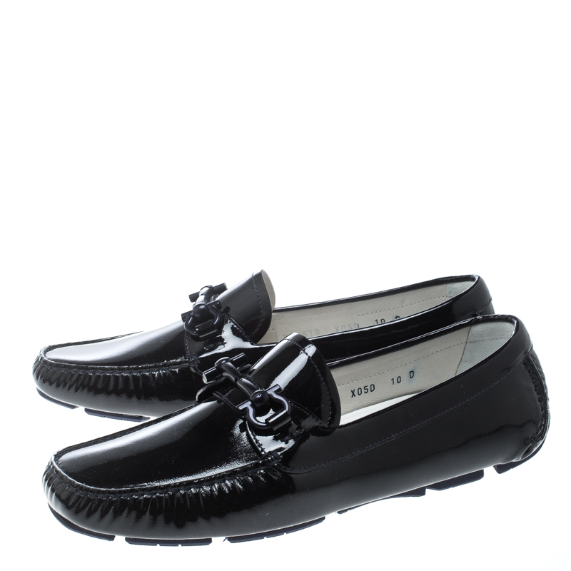 Sapato Salvatore Ferragamo Loafer Couro Preto Original - ABQ86