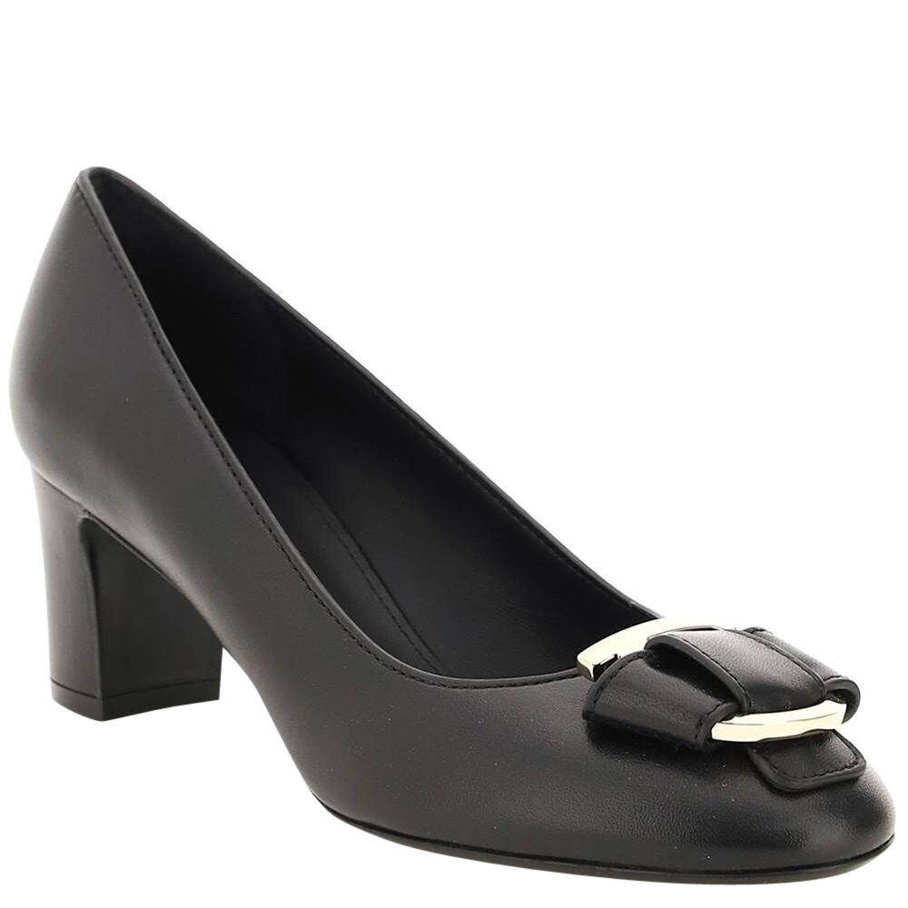 

Salvatore Ferragamo Black Leather Gancini Pumps Size EU  US 7.5