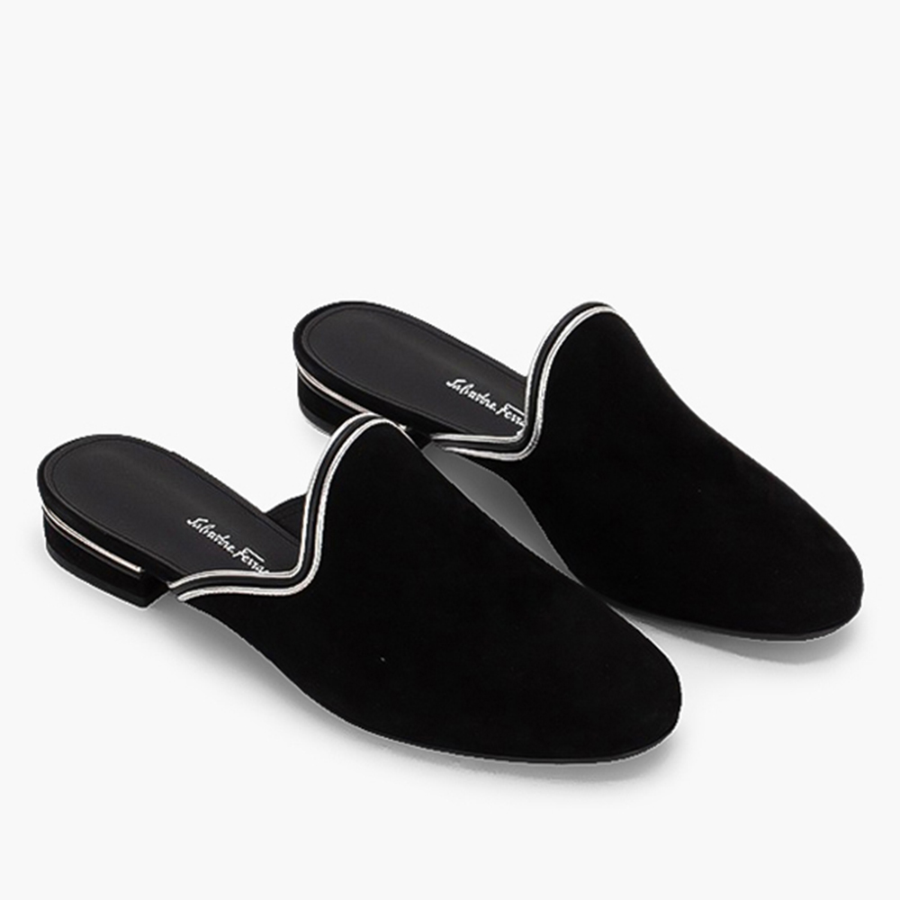 

Salvatore Ferragamo Black Suede Alham Mules Size EU