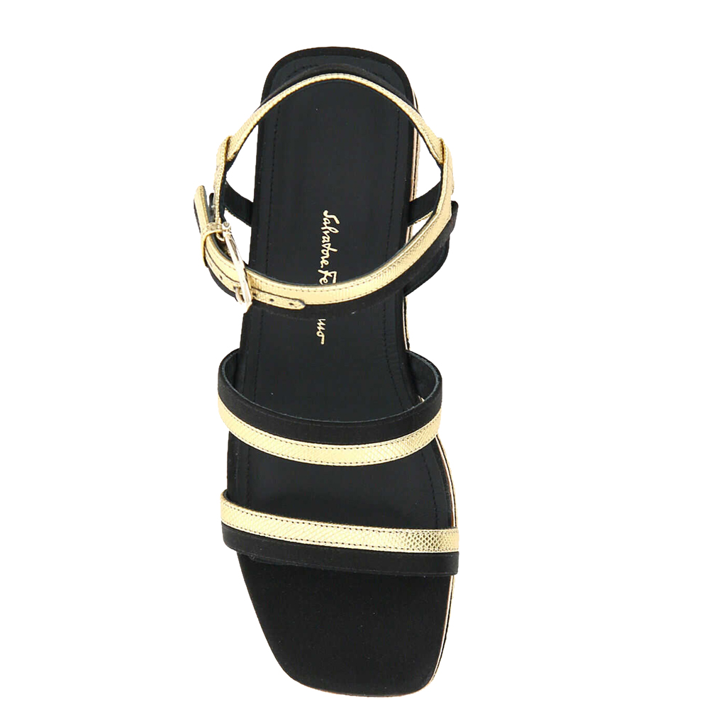 

Salvatore Ferragamo Black Platform Sandals Size US 8.5/EU, Multicolor