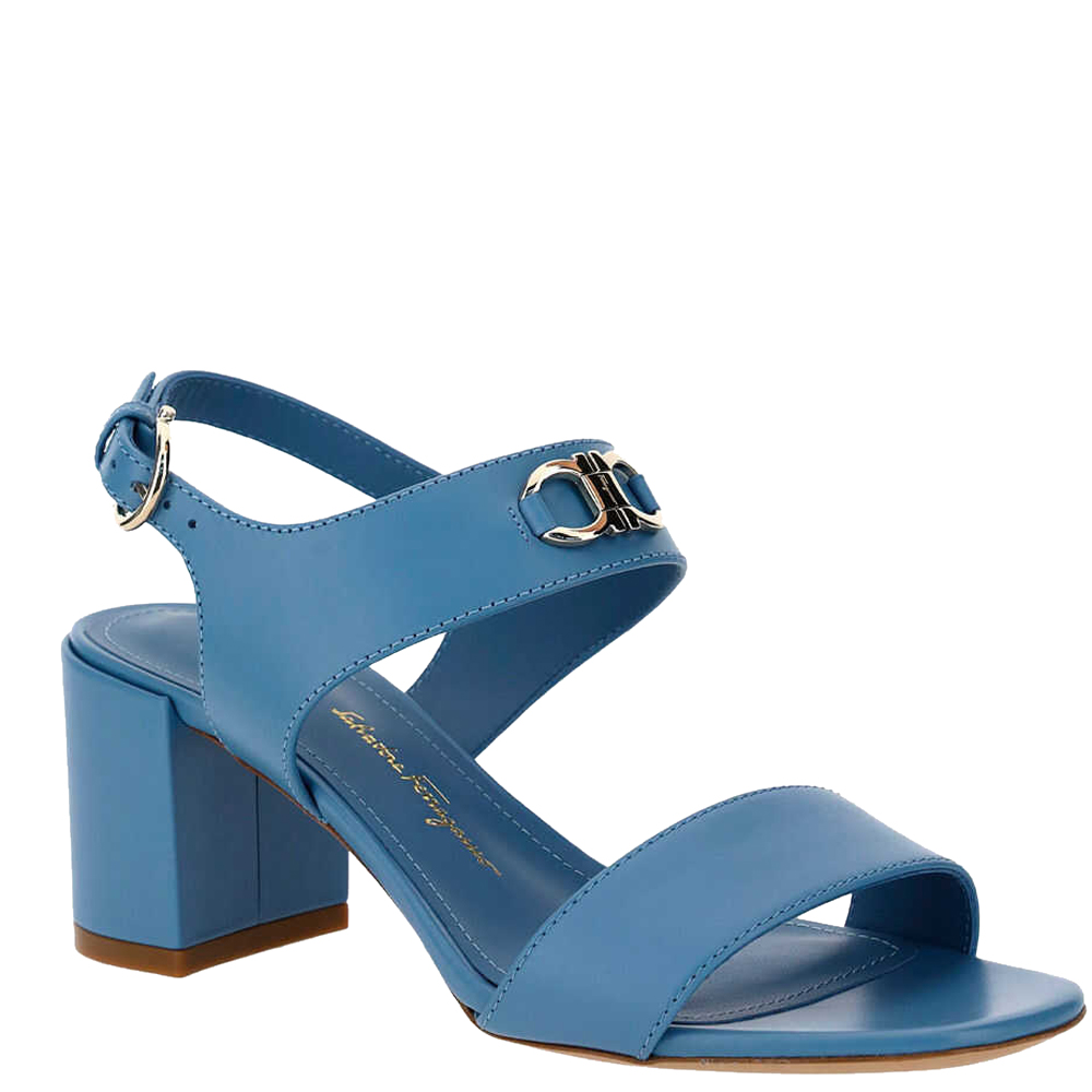 

Salvatore Ferragamo Blue Gancini Sandals Size 7 US/EU