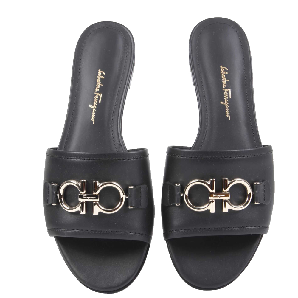 

Salvatore Ferragamo Black Gancini Slide Size US 6.5/ EU