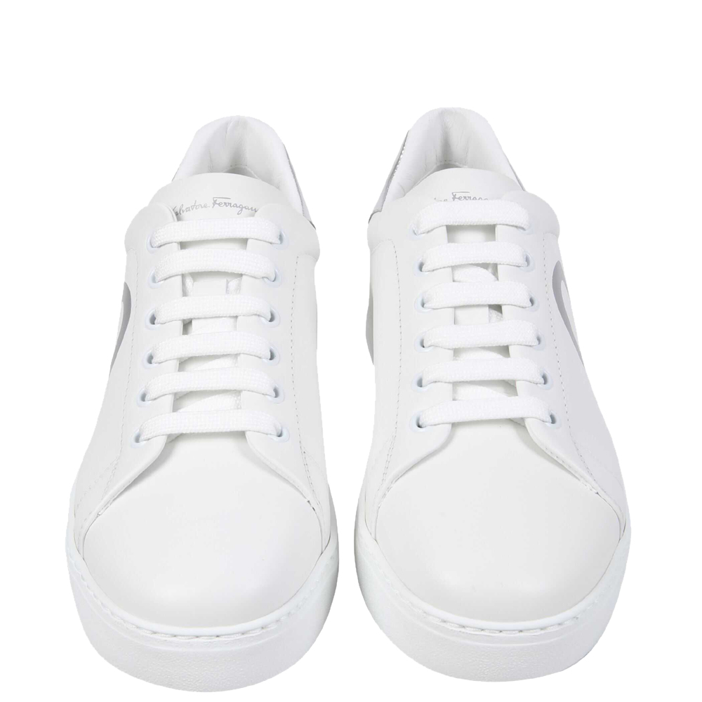 

Salvatore Ferragamo White Gancini Sneakers Size US 7.5/EU