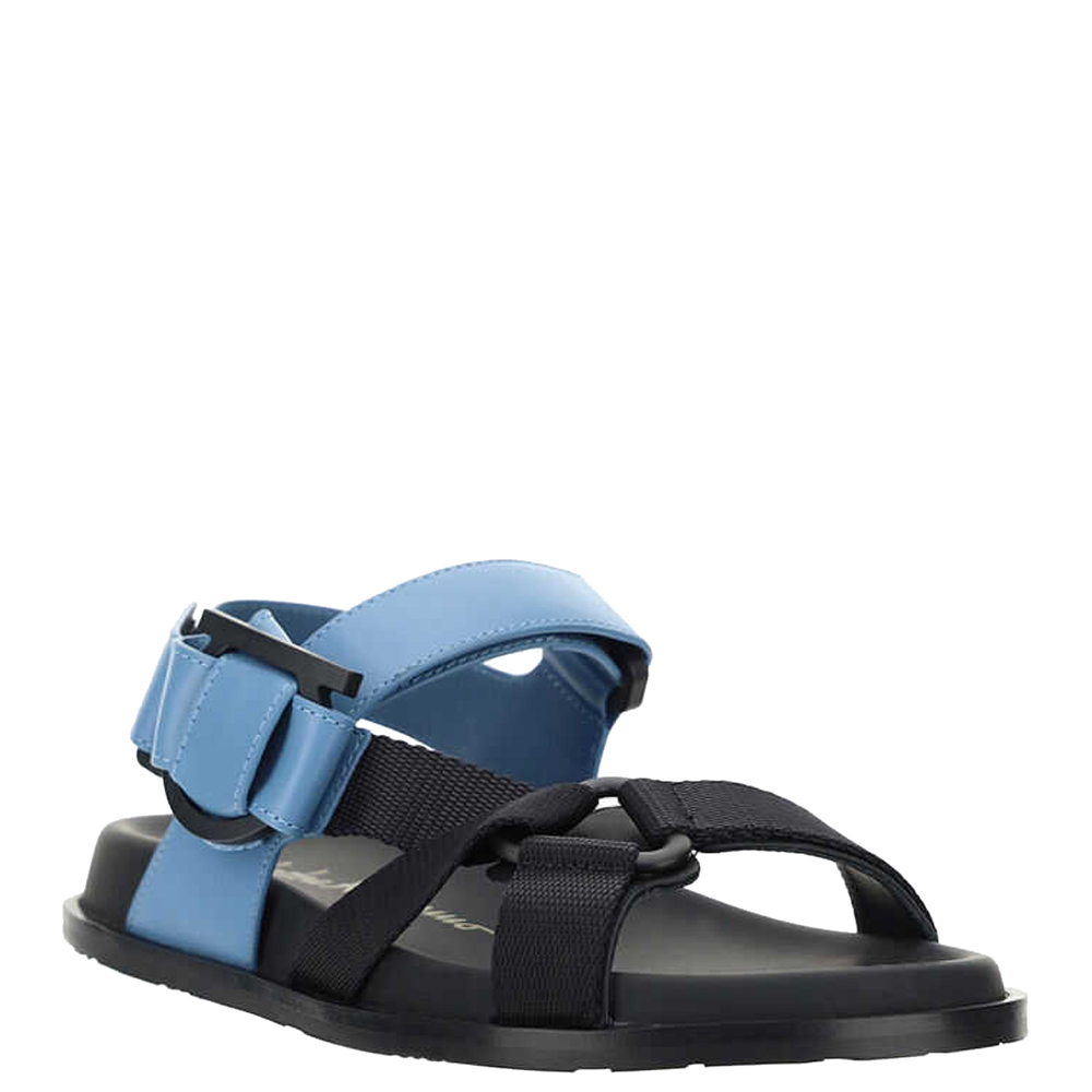 

Salvatore Ferragamo Blue/Black Gancini Sporty Sandal Size EU  US 8
