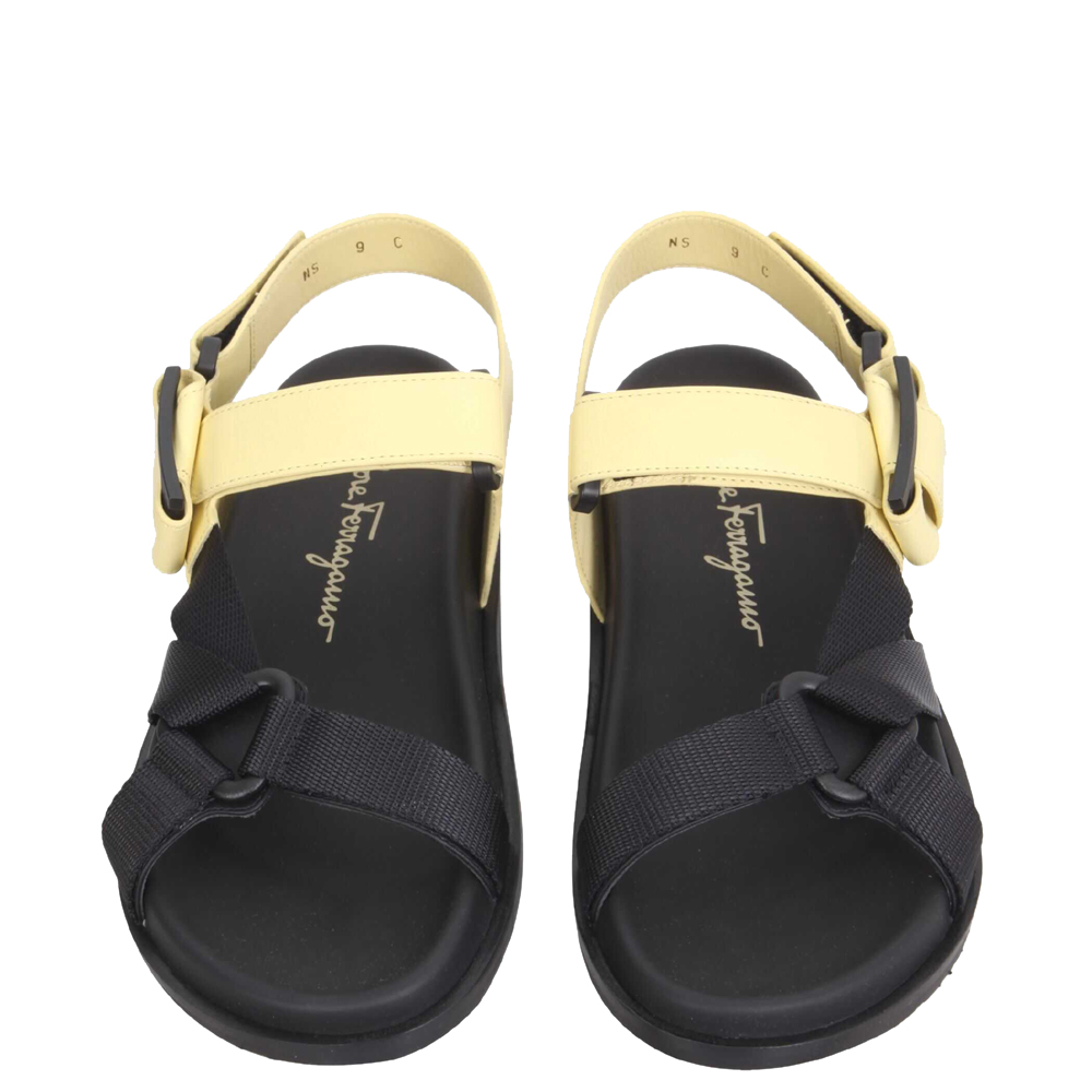 

Salvatore Ferragamo Black/Yellow Gancini Sporty Sandals Size US 8 EU