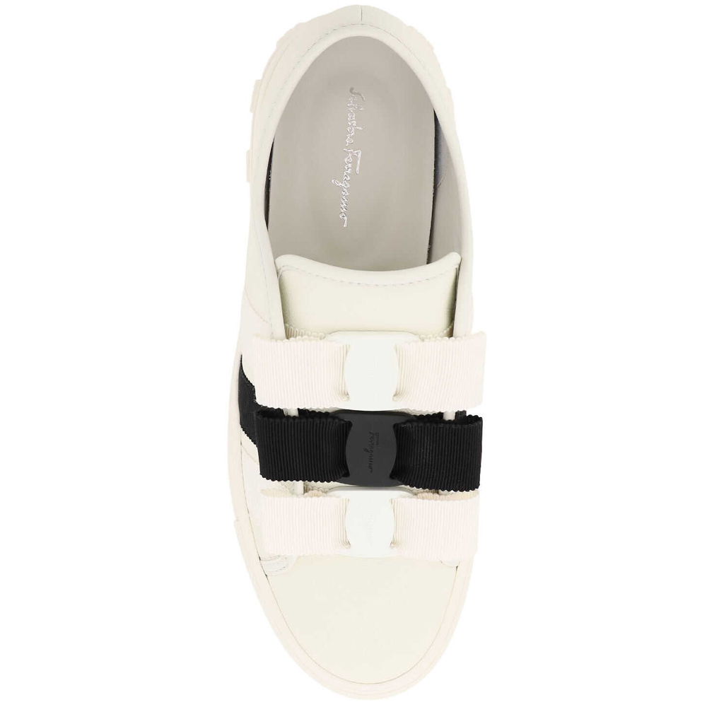 

Salvatore Ferragamo White/Black Vara Bow Sneaker Size US 6 EU