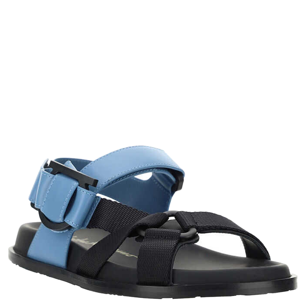 

Salvatore Ferragamo Blue/Black Gancini Sporty Sandal Size EU  US 6