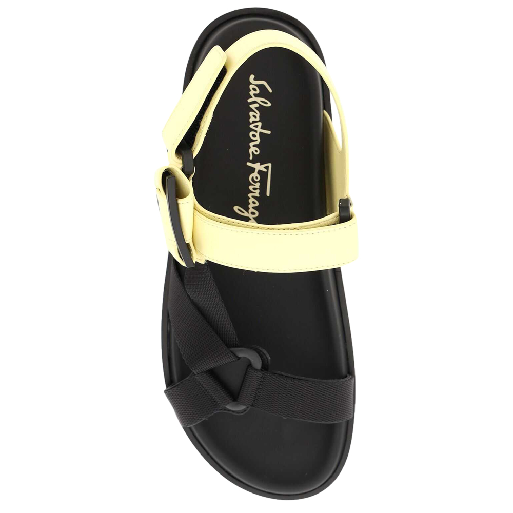 

Salvatore Ferragamo Yellow/Black Gancini Sporty Sandals Size US 6.5 EU