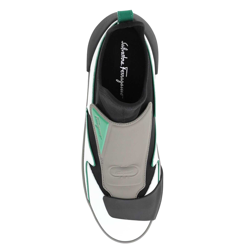 

Salvatore Ferragamo Green/White/Black Gancini Sock Sneakers Size US 6.5 EU