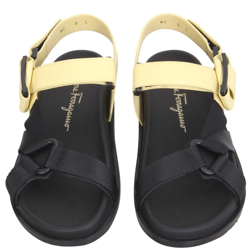 

Salvatore Ferragamo Yellow/Black Gancini Sporty Sandals Size US 7.5 EU