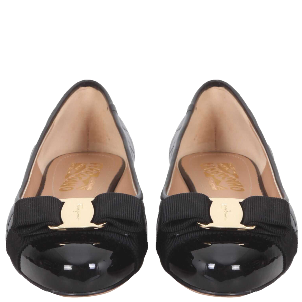 

Salvatore Ferragamo Black Varina Ballet Flats Size US 7.5 EU