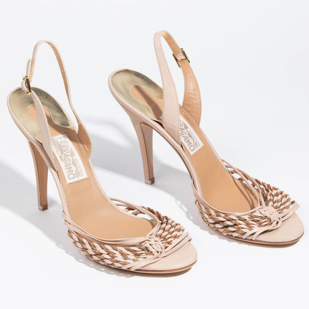 

Salvatore Ferragamo Brown Leather Sky High Heel Sandals Size EU