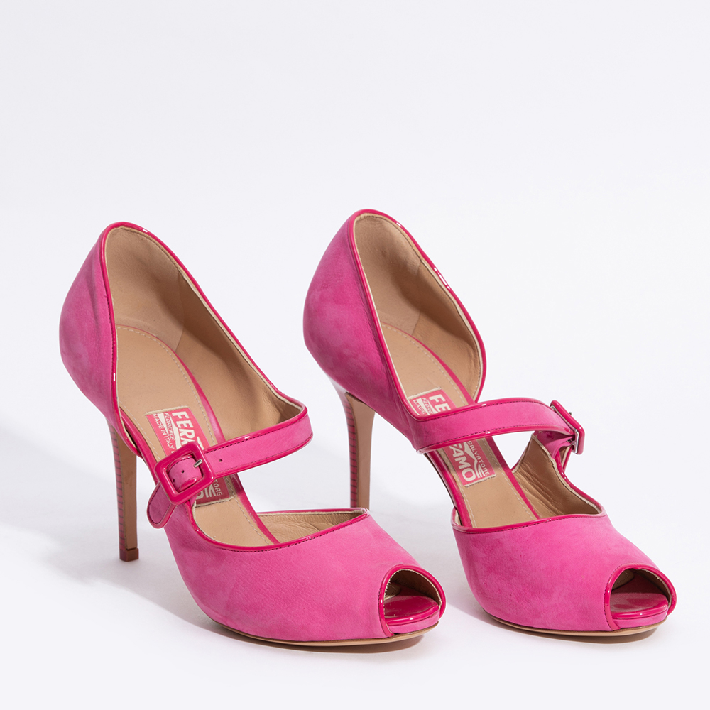 

Salvatore Ferragamo Pink Leather Philippa Pumps Size EU