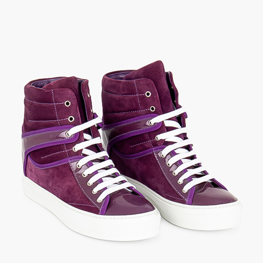 

Salvatore Ferragamo Purple Leather Nicky Scarpa Donna Sport Fashion Sneakers Size EU