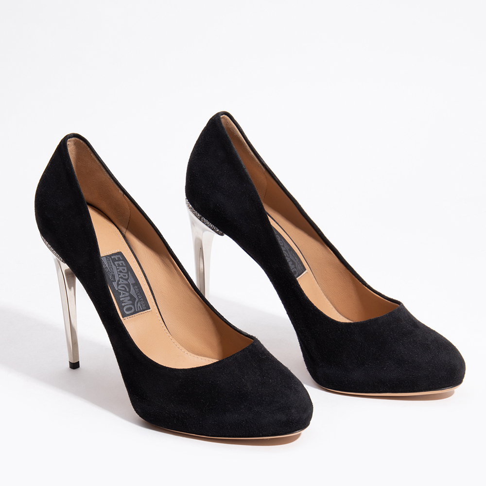 

Salvatore Ferragamo Black Suede Lolita Scarpin Pumps Size EU