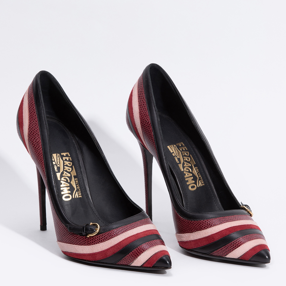 

Salvatore Ferragamo Red Leather Farida Pumps Size EU