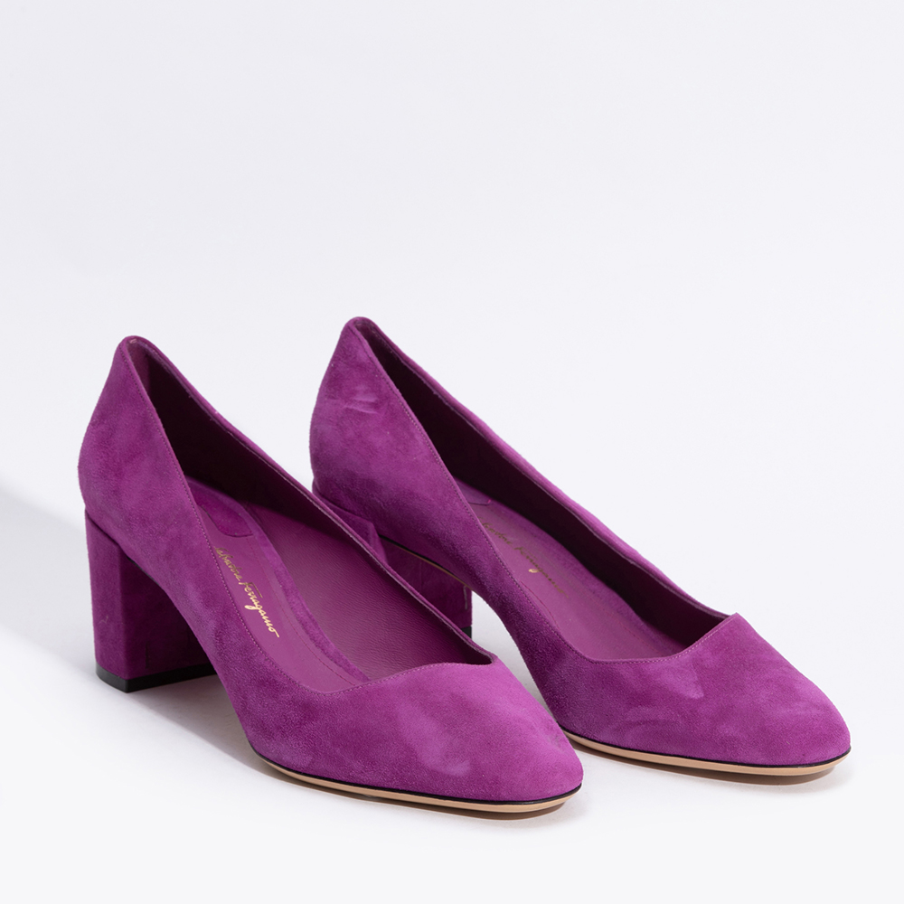 

Salvatore Ferragamo Purple Leather Arezzo Pumps Size EU