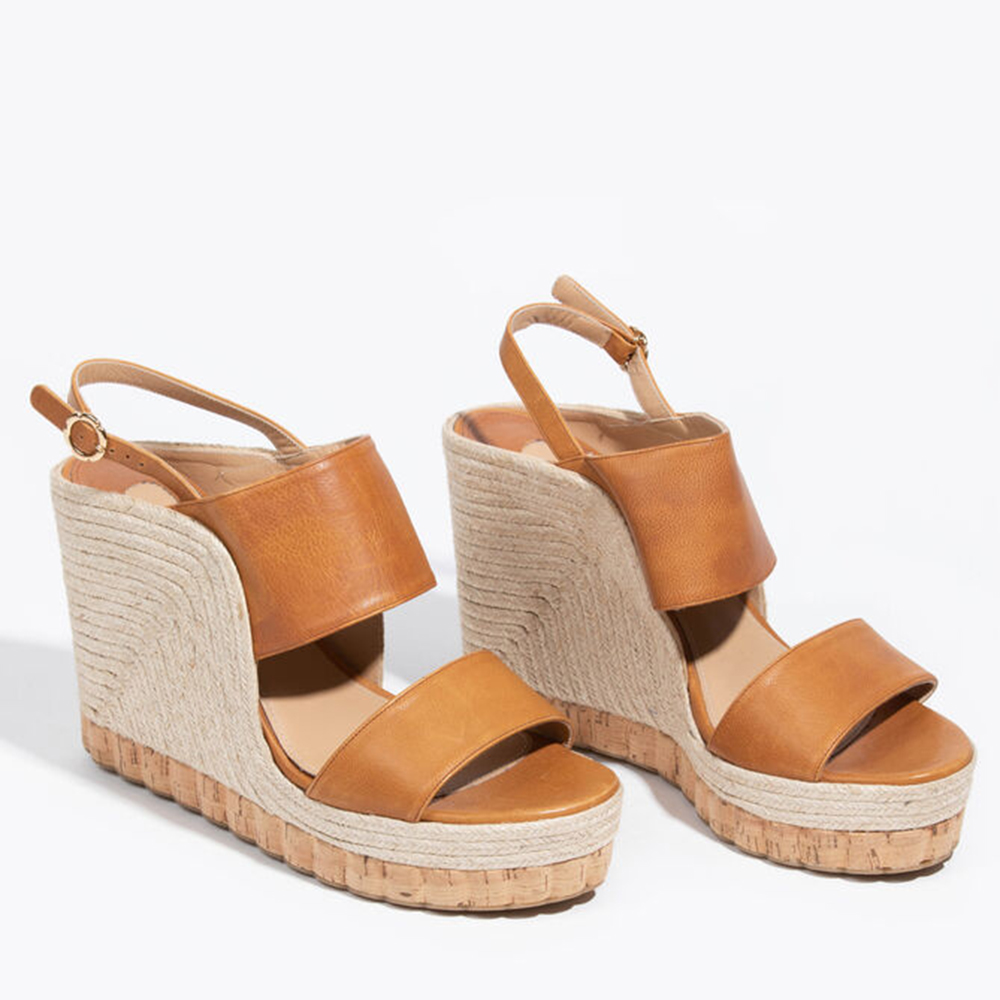 

Salvatore Ferragamo Brown Leather Maratea Wedge Sandals Size EU