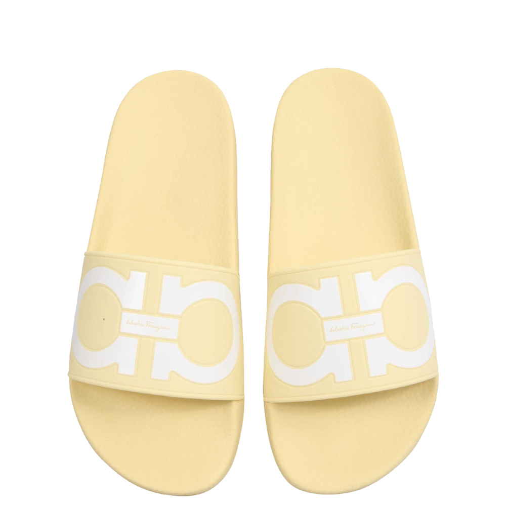 

Salvatore Ferragamo Yellow Gancini Slides Size  (US 5