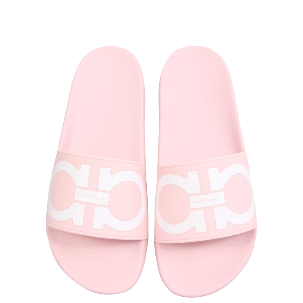 

Salvatore Ferragamo Pink Gancini Slides Size EU