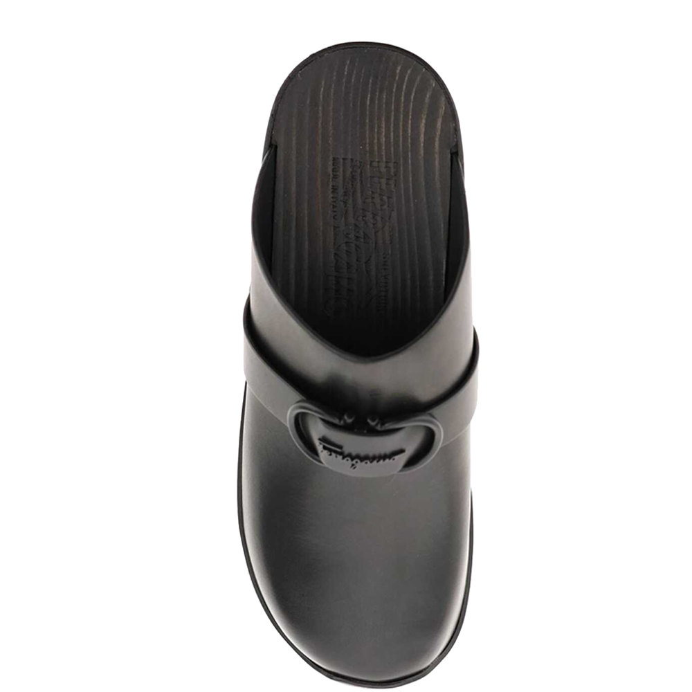 

Salvatore Ferragamo Black Gancini Leather Clogs Shoe Size EU