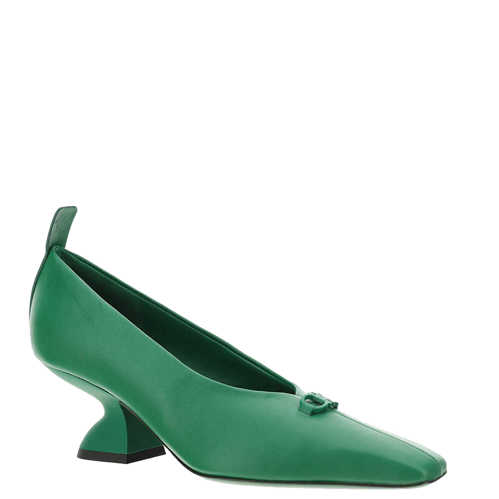 

Salvatore Ferragamo Green F Heel Pumps Size EU