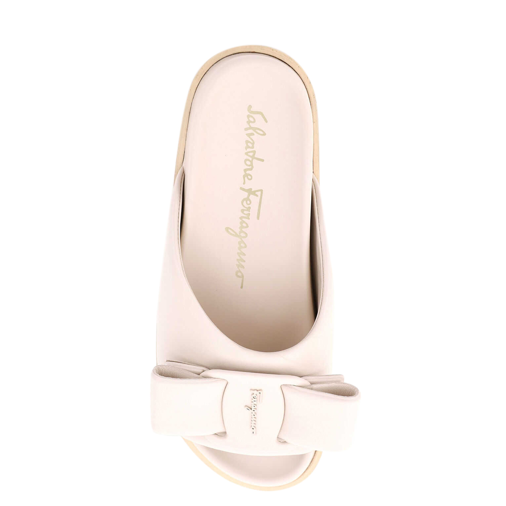 

Salvatore Ferragamo White Vara Slide Size US 5.5 IT